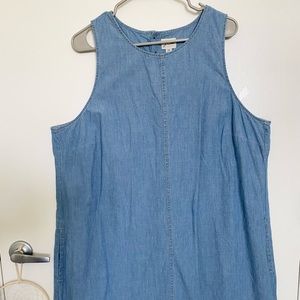 Jcrew Button-back Chambray Shift Dress